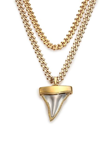 givenchy shark tooth necklace gold|Givenchy Large Shark Tooth Pendant Necklace .